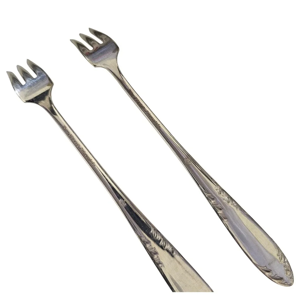 Lot of Two Wm. A. Rogers Vintage Silverplate‎ Cocktail/Hors D'oeuvres Forks A1++
